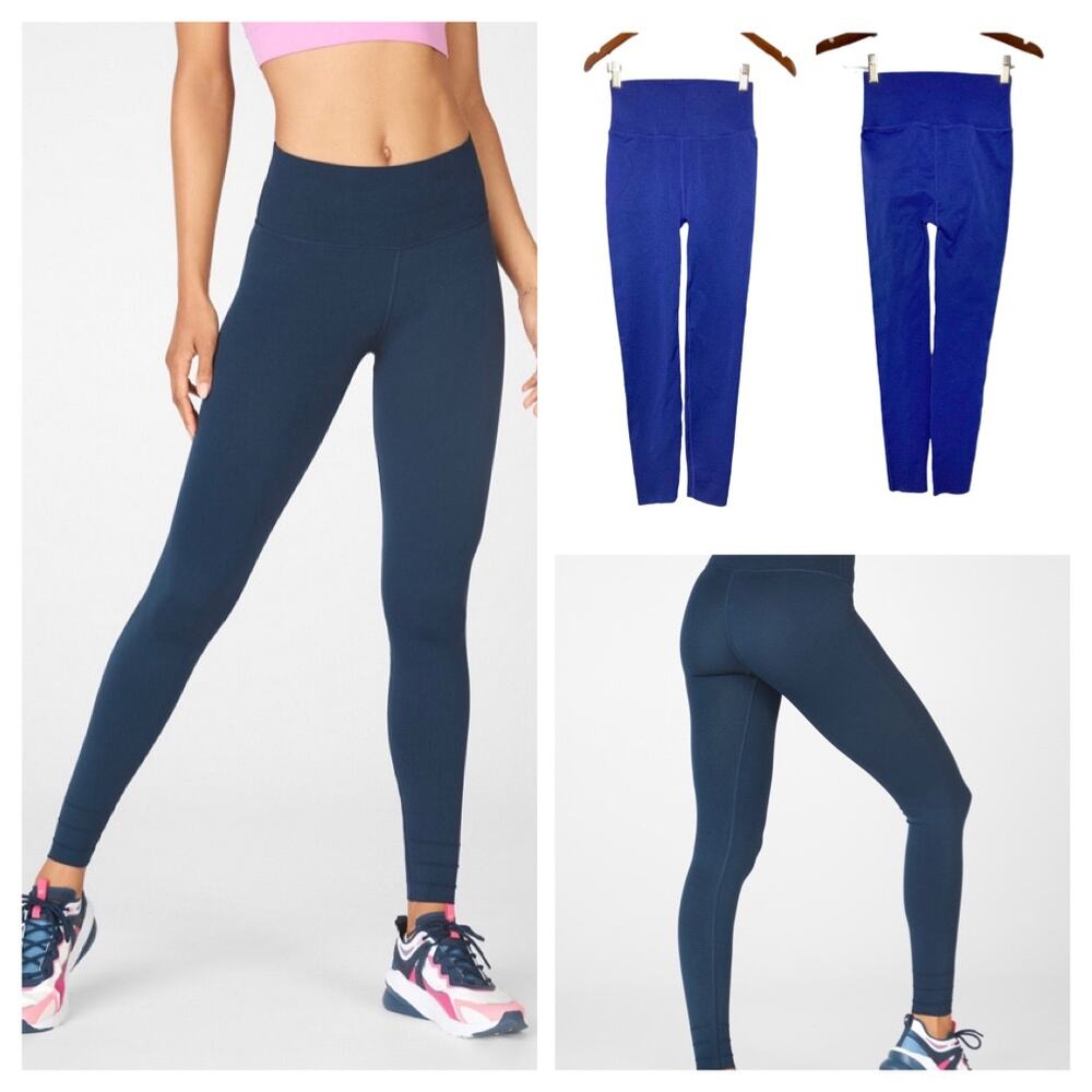 SculptKnit Made by Fabletics Blue High Waisted Classic DIY Hem Legging XS